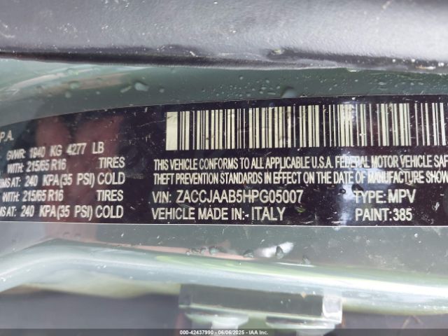 2017 JEEP RENEGADE ZACCJAAB5HPG05007 Photo 8