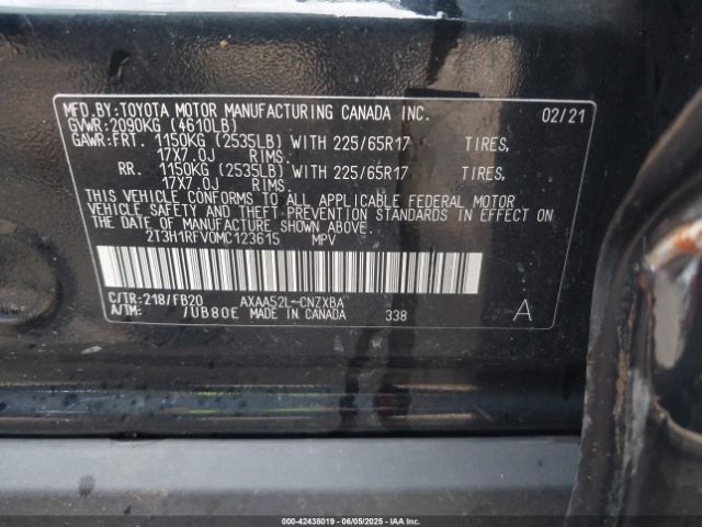 2021 TOYOTA RAV4 2T3H1RFV0MC123615 Photo 8