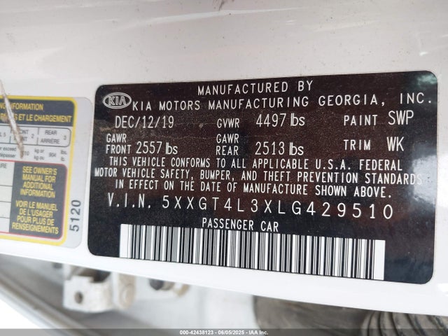 5XXGT4L3XLG429510 KIA Optima Lx