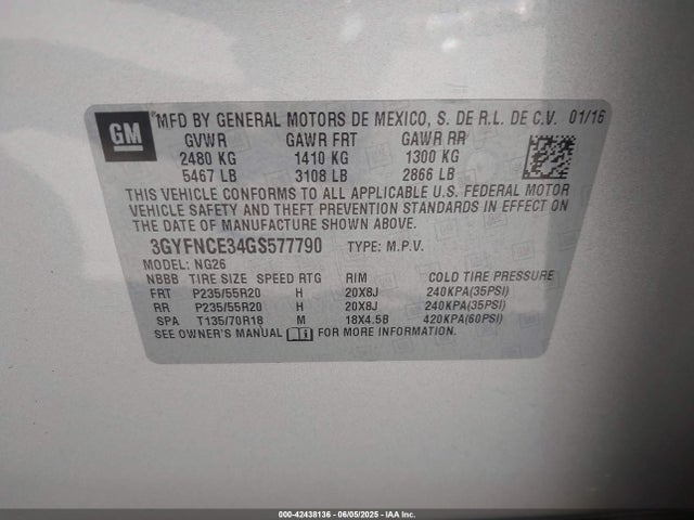 Cadillac lfx - sidi, vvt, e85 max, aluminum 2016 3GYFNCE34GS577790 Image 9