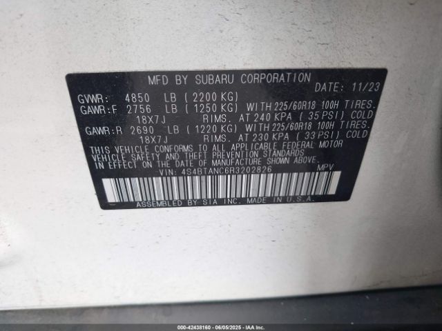 2024 SUBARU OUTBACK 4S4BTANC6R3202826 Photo 8