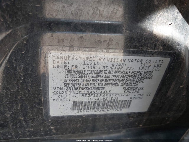 3N1AB7APXHL659708 Nissan 2017