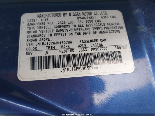 JN1BJ1CP6JW150796 Nissan ROGUE SPORT