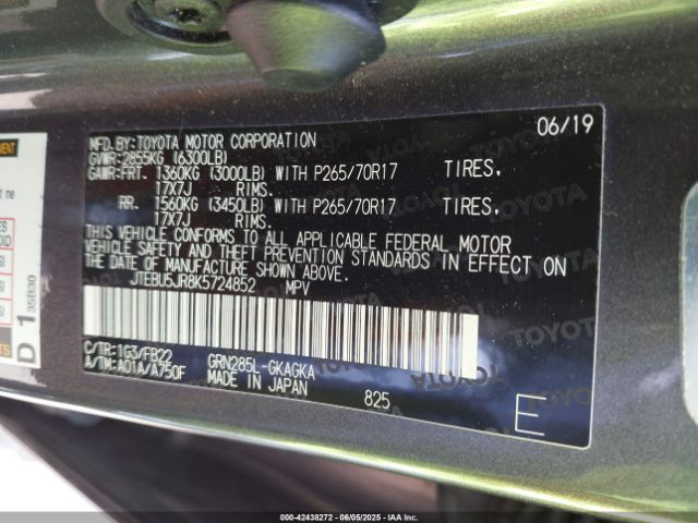 2019 TOYOTA 4RUNNER JTEBU5JR8K5724852 Photo 8