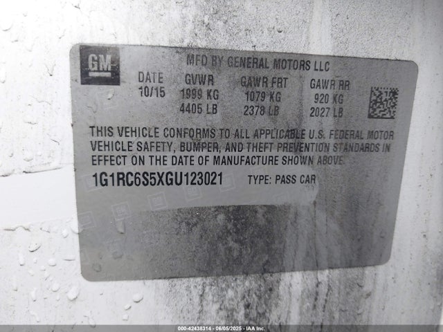 1G1RC6S5XGU123021 Chevrolet l3a - di, vvt, hybrid, gen 1