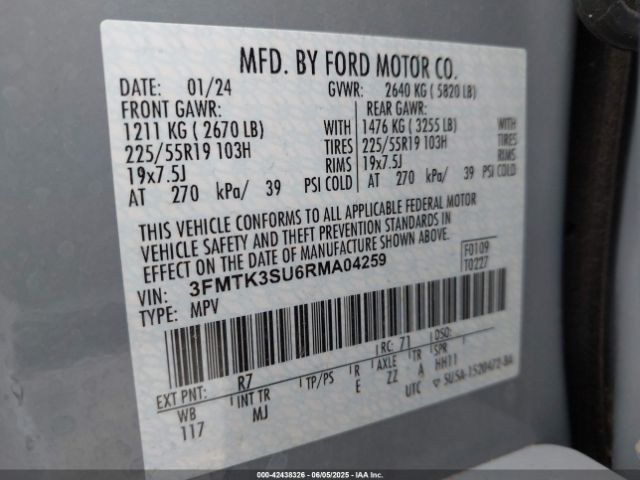 3FMTK3SU6RMA04259 Ford Mustang Mach-e Premium