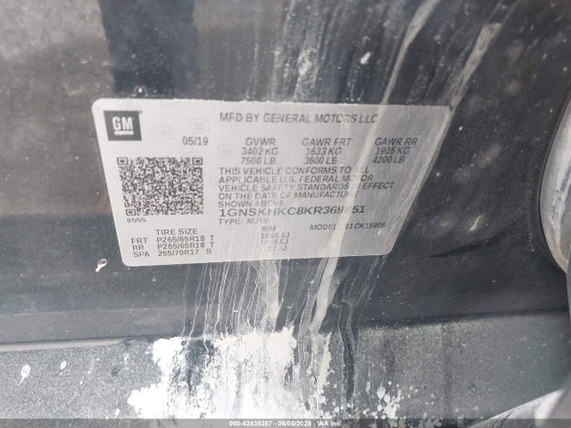 1GNSKHKC8KR369851 Chevrolet l83 - sidi: spark ignited direct injection, vvt: variable valve timing, afm, e85 max, alum