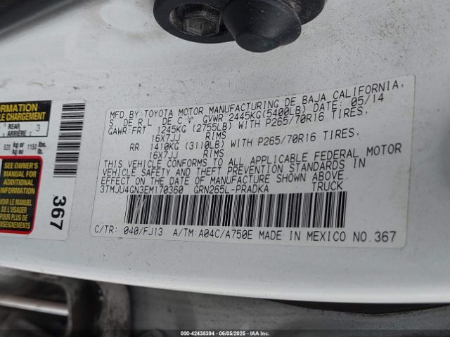 3TMJU4GN3EM170360 Toyota Tacoma Prerunner V6
