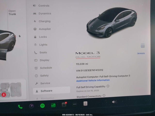 5YJ3E1EB7KF413312 Tesla MODEL 3