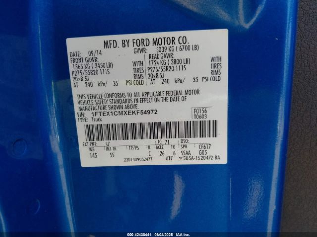 1FTEX1CMXEKF54972 Ford F-150 Stx