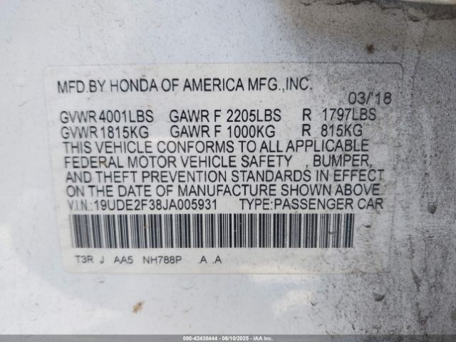 2018 ACURA ILX 19UDE2F38JA005931 Photo 8