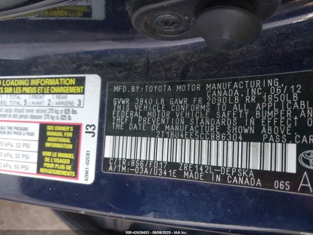 2012 TOYOTA COROLLA 2T1BU4EE5CC886304 Photo 8