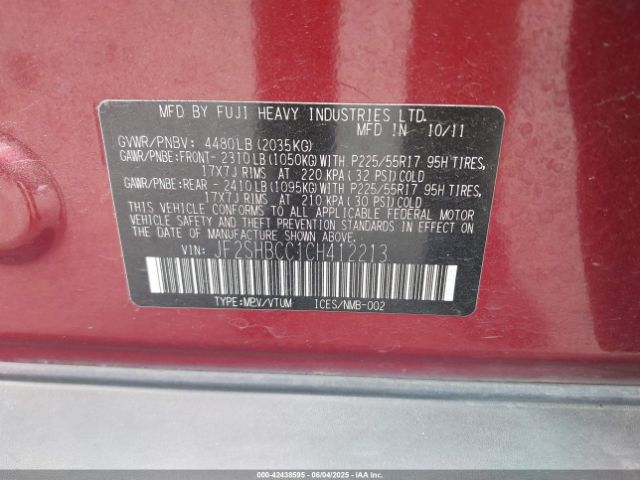 2012 SUBARU FORESTER JF2SHBCC1CH412213 Photo 8