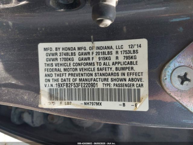19XFB2F53FE220901 Honda Civic Lx