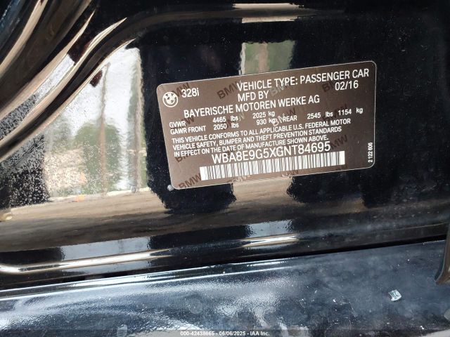 2016 BMW 328I WBA8E9G5XGNT84695 Photo 8