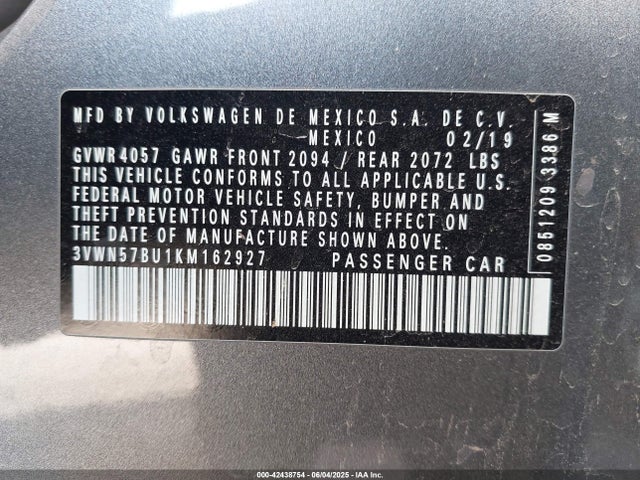 3VWN57BU1KM162927 Volkswagen 1.4 tsi