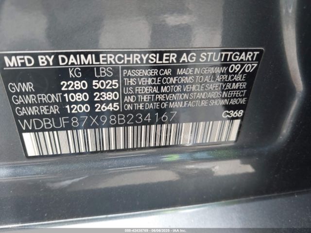 2008 MERCEDES-BENZ E 350 WDBUF87X98B234167 Photo 8