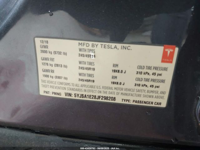 2018 TESLA MODEL S 5YJSA1E28JF298208 Photo 8