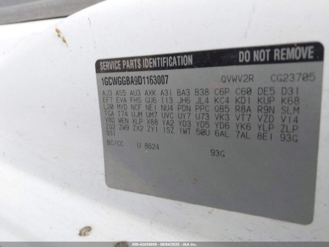 2013 CHEVROLET EXPRESS 2500 1GCWGGBA9D1163007 Photo 8