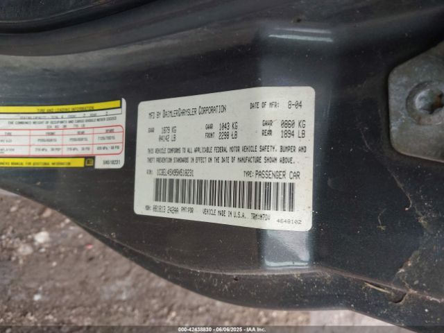 2005 CHRYSLER SEBRING 1C3EL45X95N518231 Photo 8