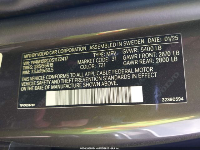 2025 VOLVO XC60 YV4M12RC0S1172417 Photo 8