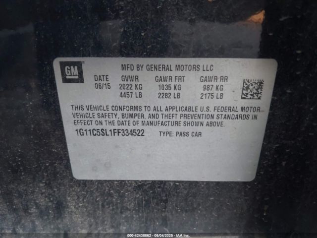 1G11C5SL1FF334522 Chevrolet MALIBU 1LT