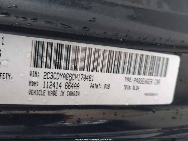 2012 DODGE CHALLENGER 2C3CDYAG6CH170461 Photo 8