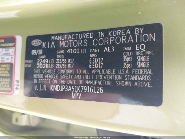 2019 KIA SOUL KNDJP3A51K7916126 Photo 8