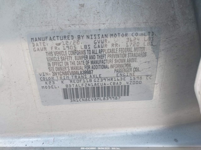 Nissan Versa 2021 3N1CN8EV8ML839987 Image 9