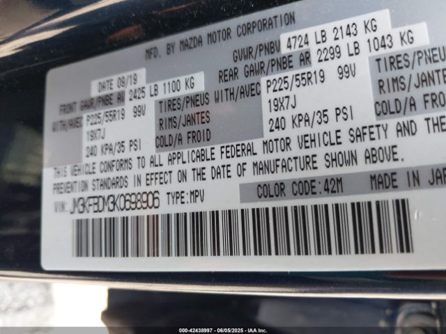 JM3KFBDM3K0698906 Mazda Cx-5 Grand Touring