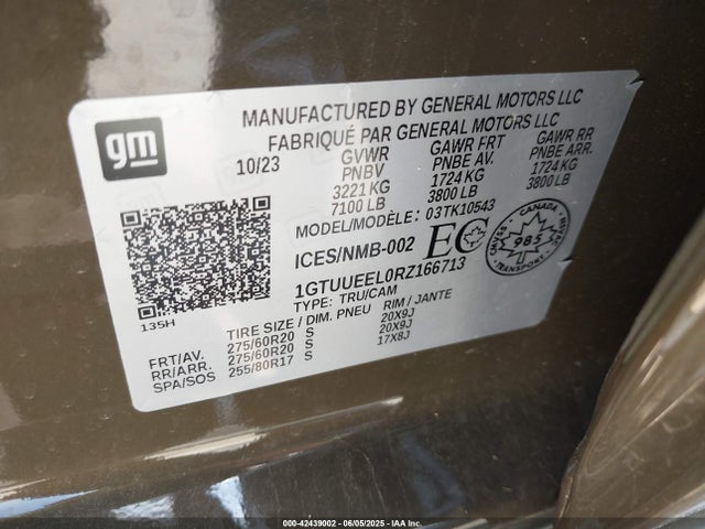 1GTUUEEL0RZ166713 GMC l87