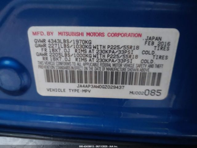 2016 MITSUBISHI OUTLANDER SPORT JA4AP3AW0GZ029437 Photo 8