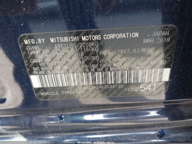 2019 MITSUBISHI OUTLANDER JA4AZ3A3XKZ044195 Photo 8