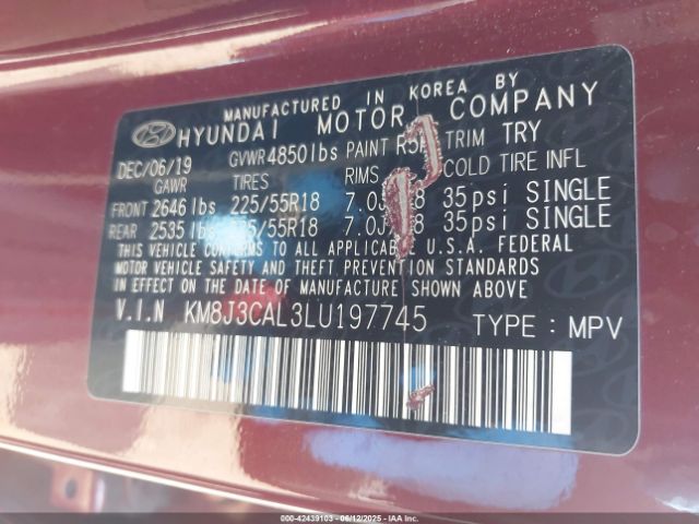 2020 HYUNDAI TUCSON KM8J3CAL3LU197745 Photo 8