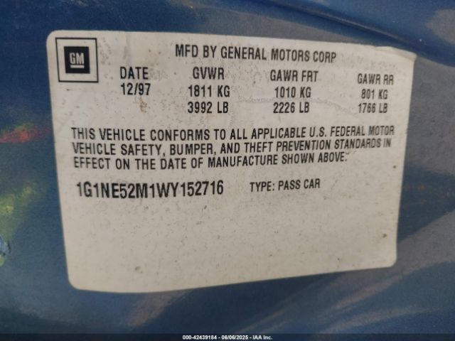 1998 CHEVROLET MALIBU 1G1NE52M1WY152716 Photo 8