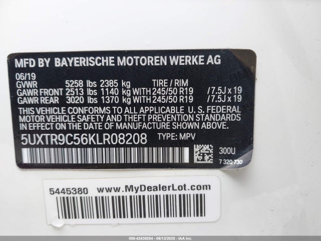 BMW 2019 2019 5UXTR9C56KLR08208 Image 9
