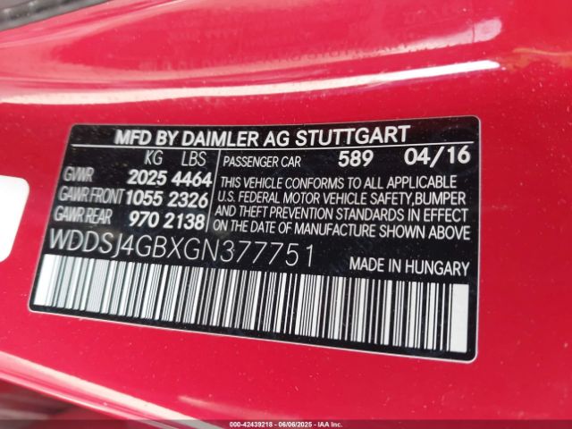 2016 MERCEDES-BENZ CLA 250 WDDSJ4GBXGN377751 Photo 8