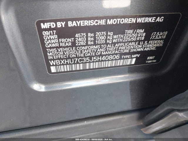 WBXHU7C35J5H40806 BMW 2018