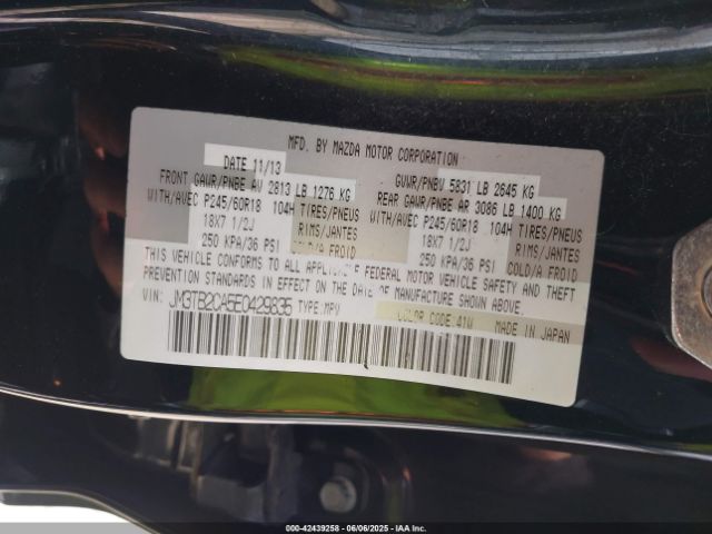 JM3TB2CA5E0429835 Mazda Cx-9 Touring