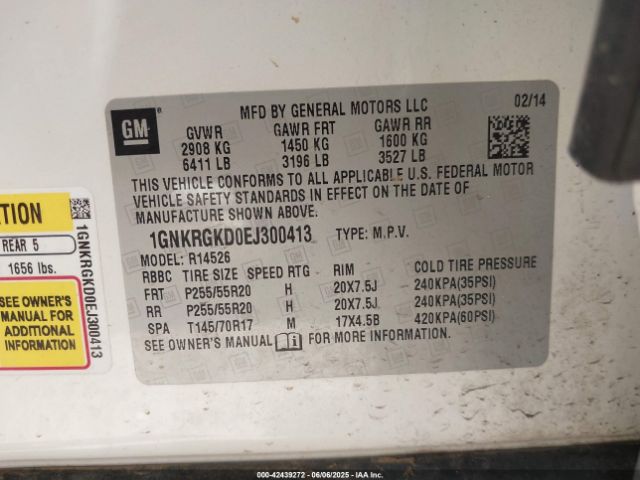 2014 CHEVROLET TRAVERSE 1GNKRGKD0EJ300413 Photo 8