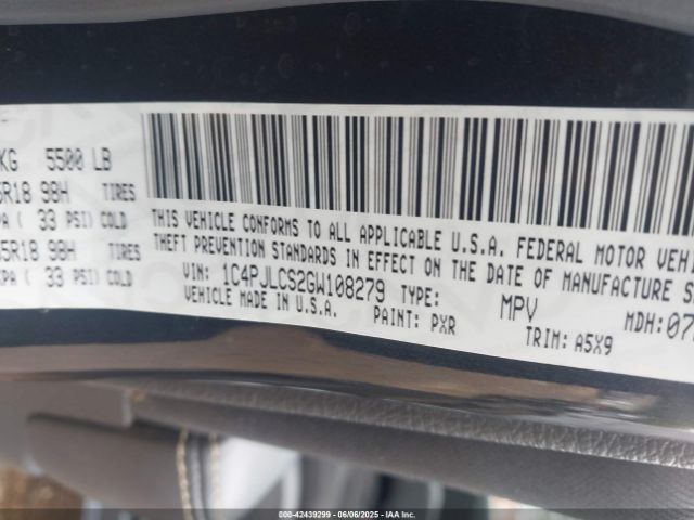 2016 JEEP CHEROKEE 1C4PJLCS2GW108279 Photo 8