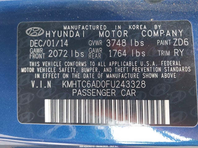 KMHTC6AD0FU243328 Hyundai dohc gdi gamma