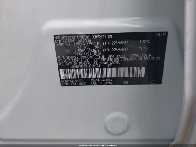 2017 TOYOTA RAV4 JTMBFREV8HJ700774 Photo 8