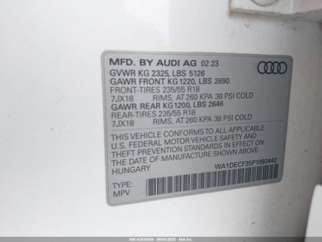WA1DECF35P1093442 Audi Q3 Premium 45 Tfsi S Line Quattro Tiptronic