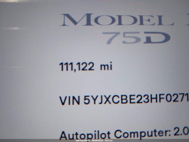 Tesla Model X 100d/75d/90d 2017 5YJXCBE23HF027198 Image 15