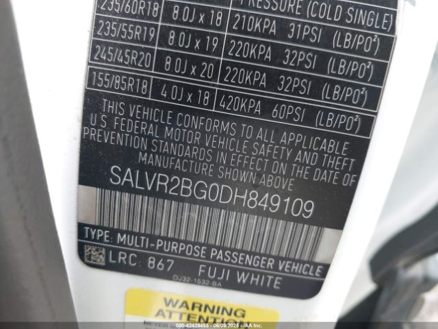 2013 LAND ROVER RANGE ROVER EVOQUE SALVR2BG0DH849109 Photo 8