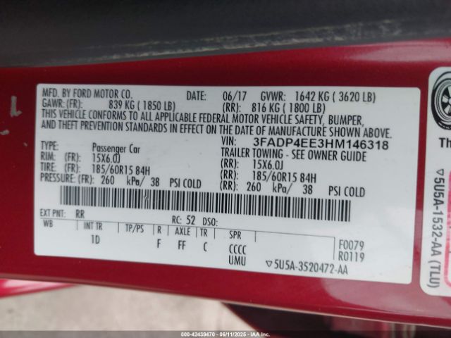 2017 FORD FIESTA 3FADP4EE3HM146318 Photo 8