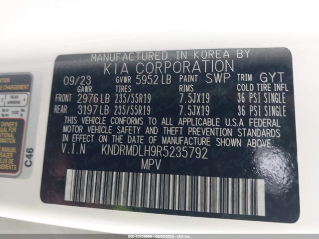 KNDRMDLH9R5235792 KIA t-gdi gamma-ii
