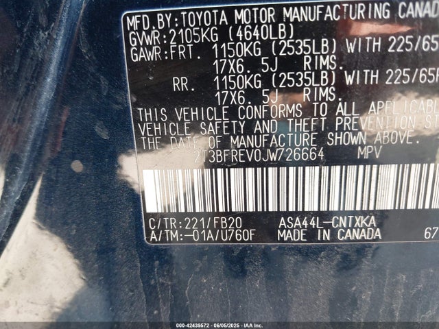 Toyota RAV4 LE 2018 2T3BFREV0JW726664 Image 9