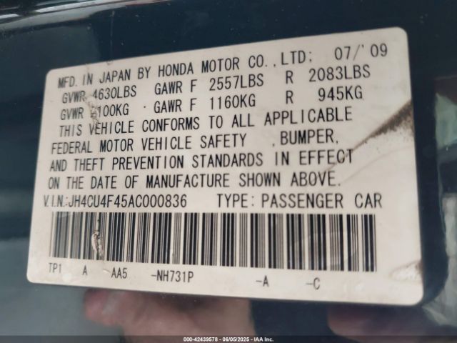 2010 ACURA TSX JH4CU4F45AC000836 Photo 8